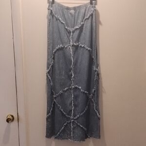 Ashley Stewart Denim Frayed Women's Skirt